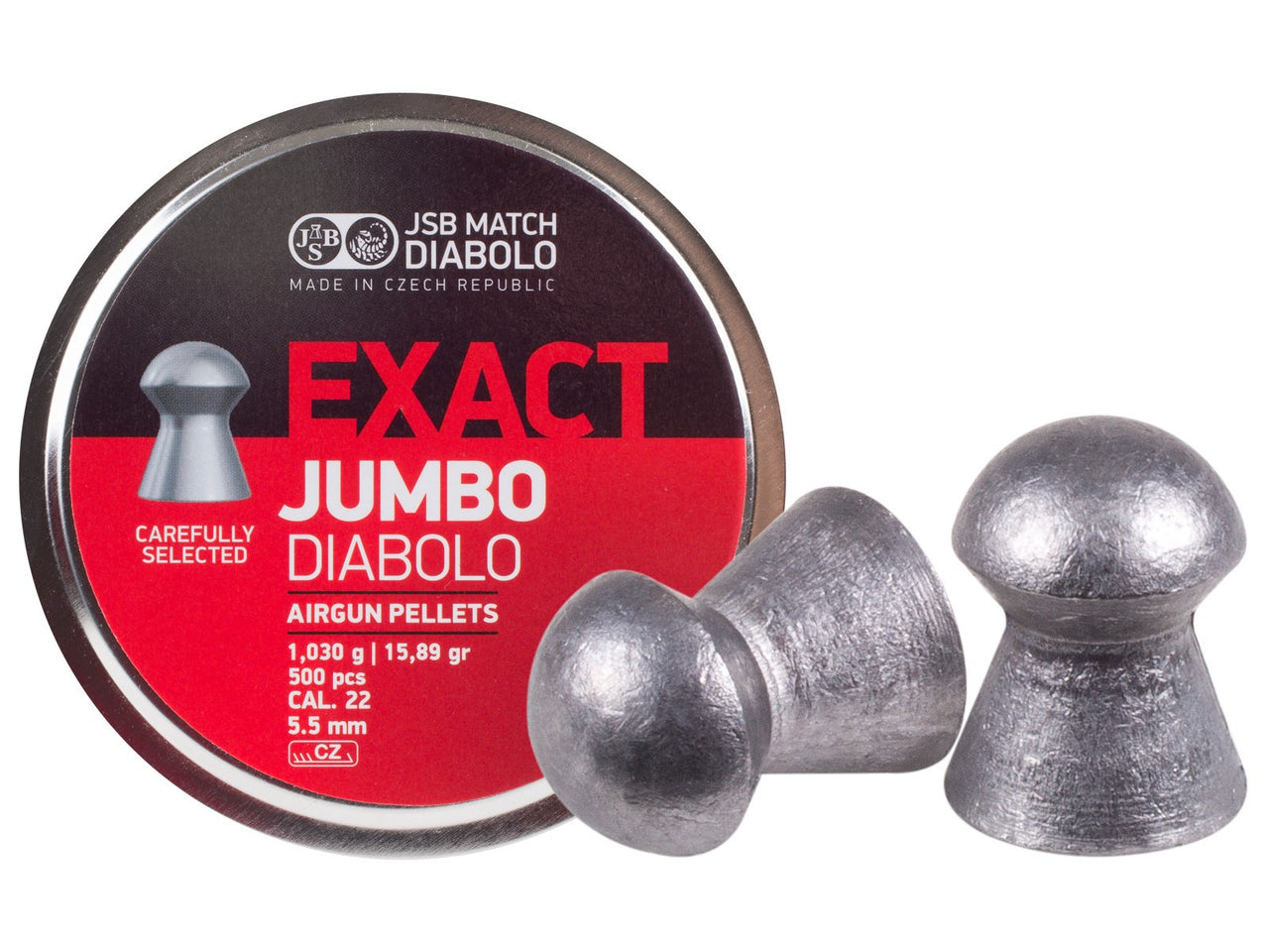 JSB Match Diabolo Exact Jumbo | .22 Cal | 15.89 Grains | 500 Ct