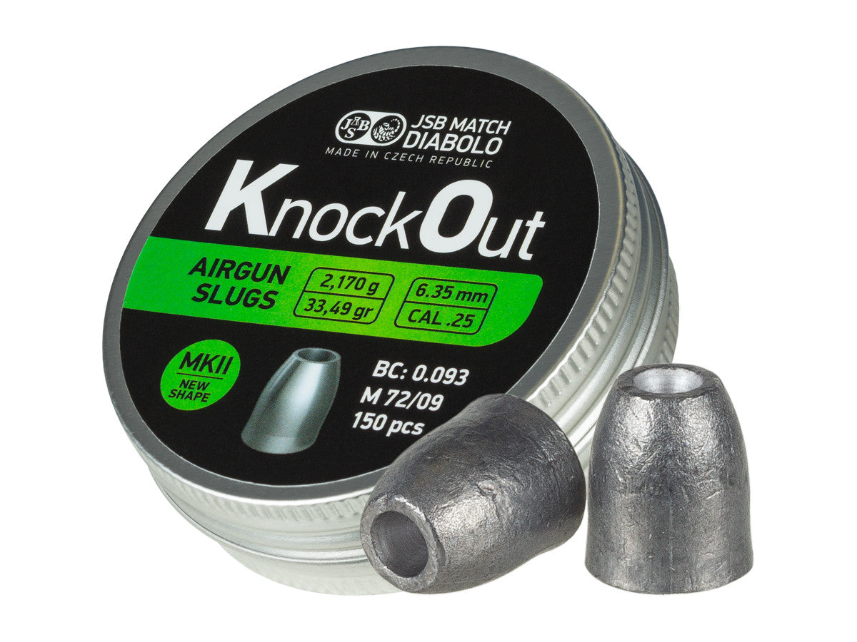 JSB Match Diabolo KnockOut | MK2 | Slugs .25 | 33.49gr | 150 pcs.