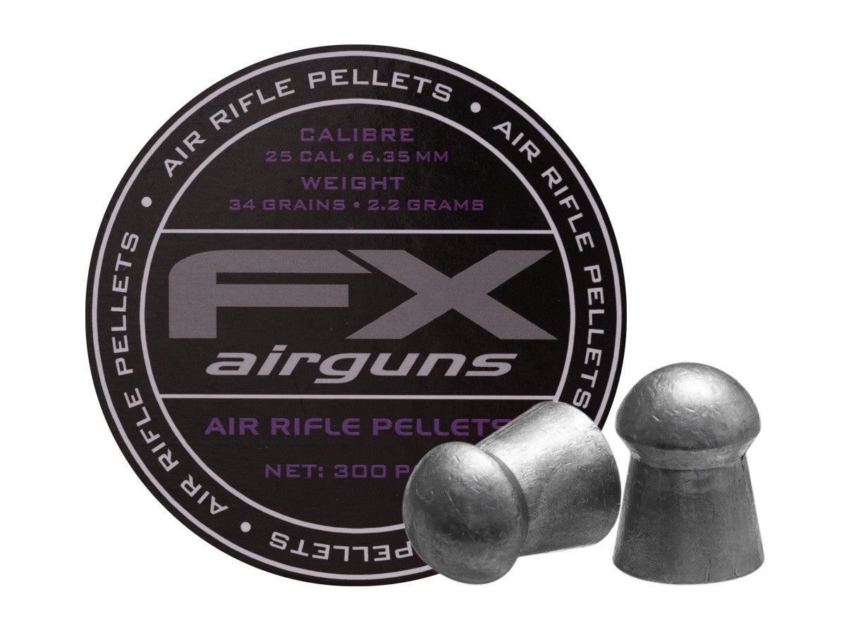 FX Airgun Pellets | .25 Cal | 33.95 Grains | 300 Ct