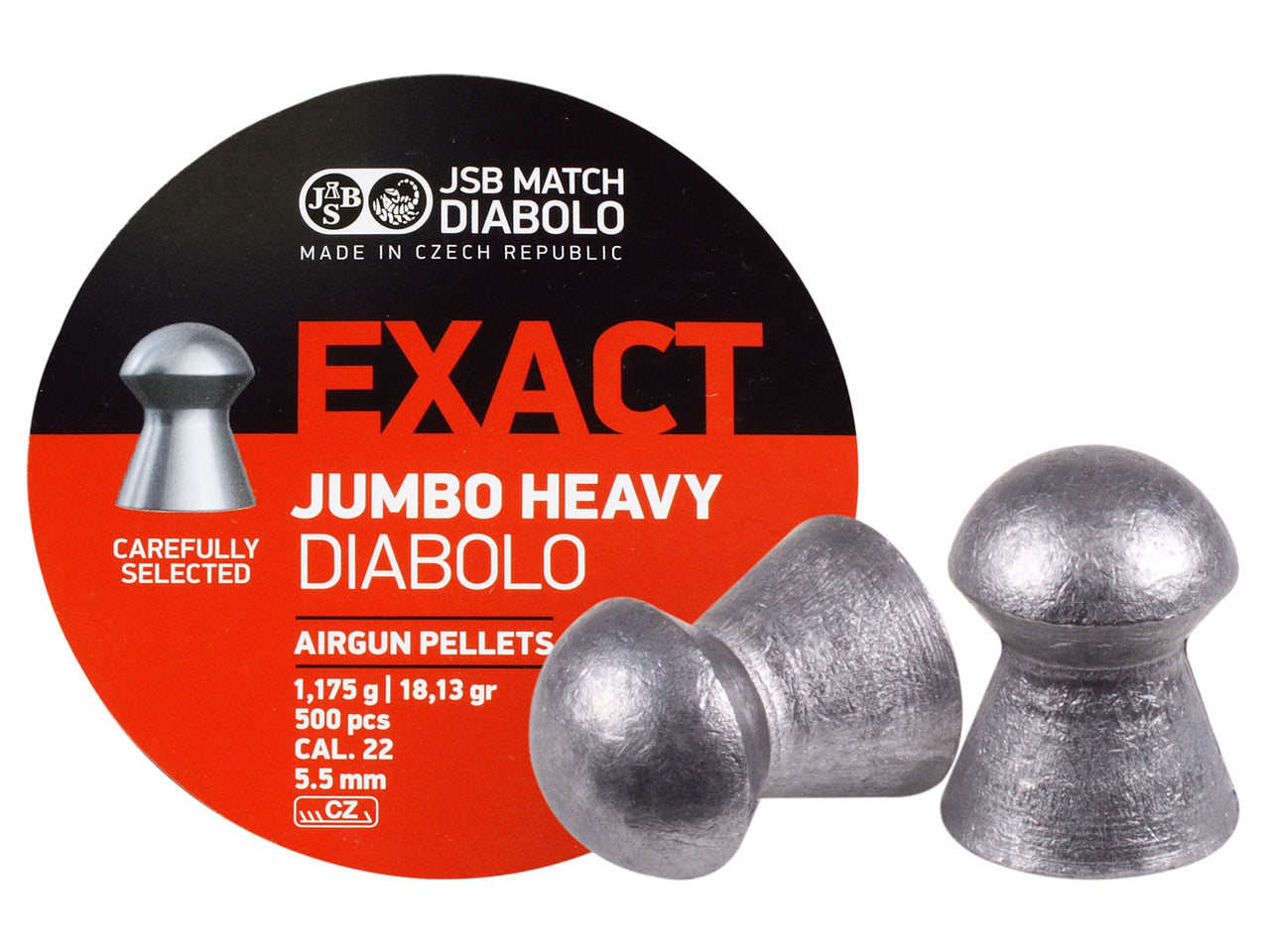 JSB Match Diabolo Exact Jumbo HEAVY | .22 Cal | 18.13 Grains | 500 Ct